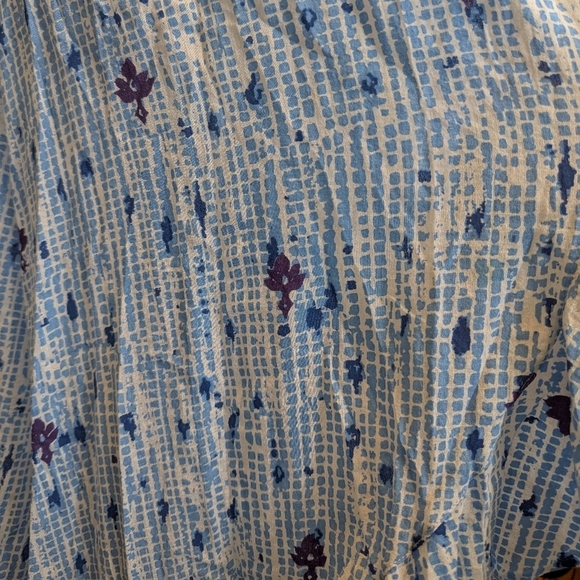 Poupette St Barth Ruffle Wrap Maxi Dress Blue Beach Cover-Up Vacation Size Small - Picture 6 of 7